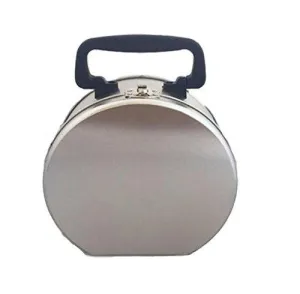 Matte Silver Round Metal Snack Box
