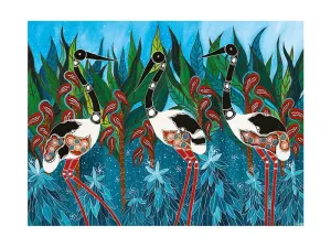 Maxwell & Williams Melanie Hava JBW Tea Towel Jabiru Blue - 50x70cm
