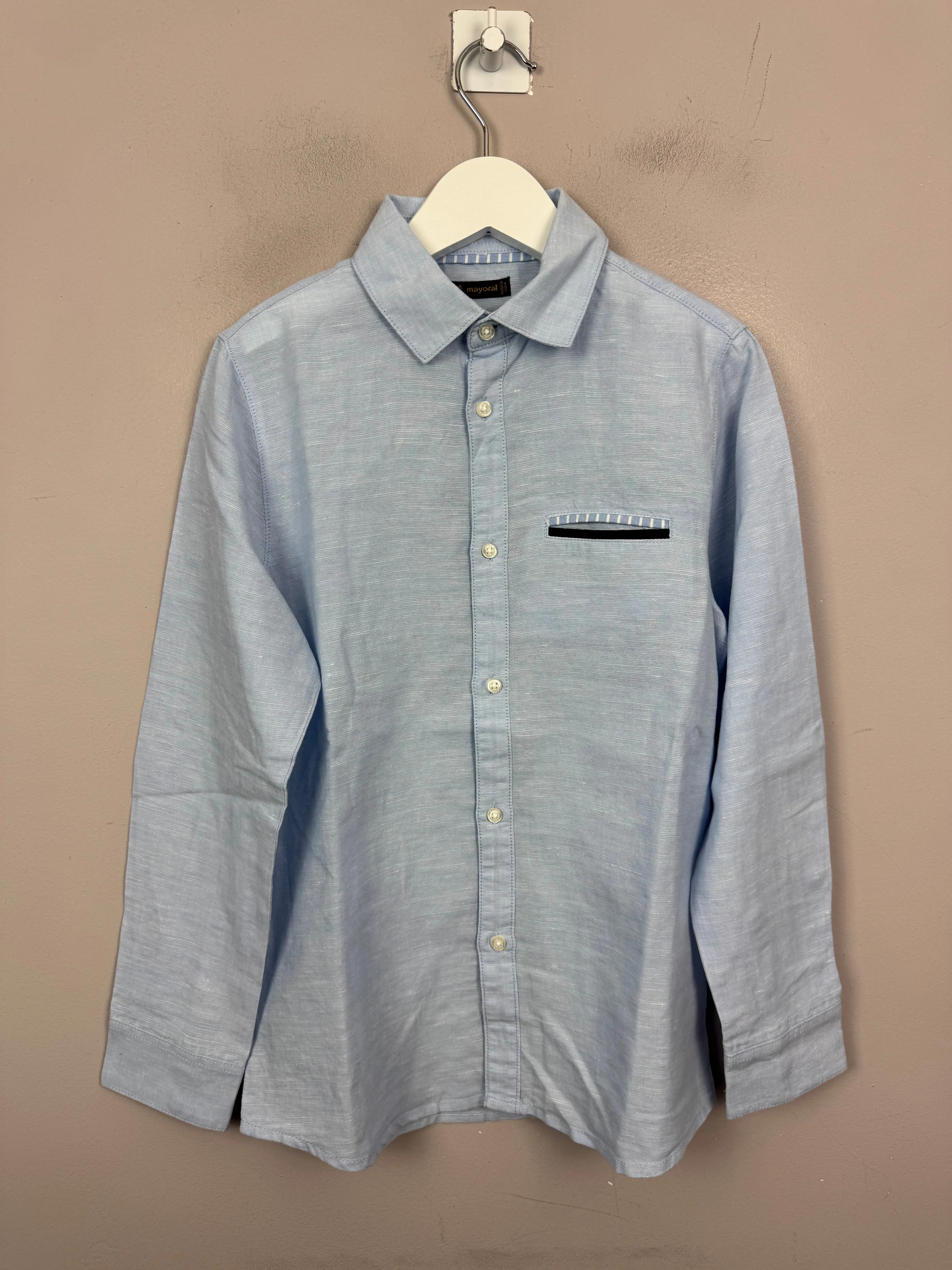 Mayoral Blue Linen Mix Shirt 8y
