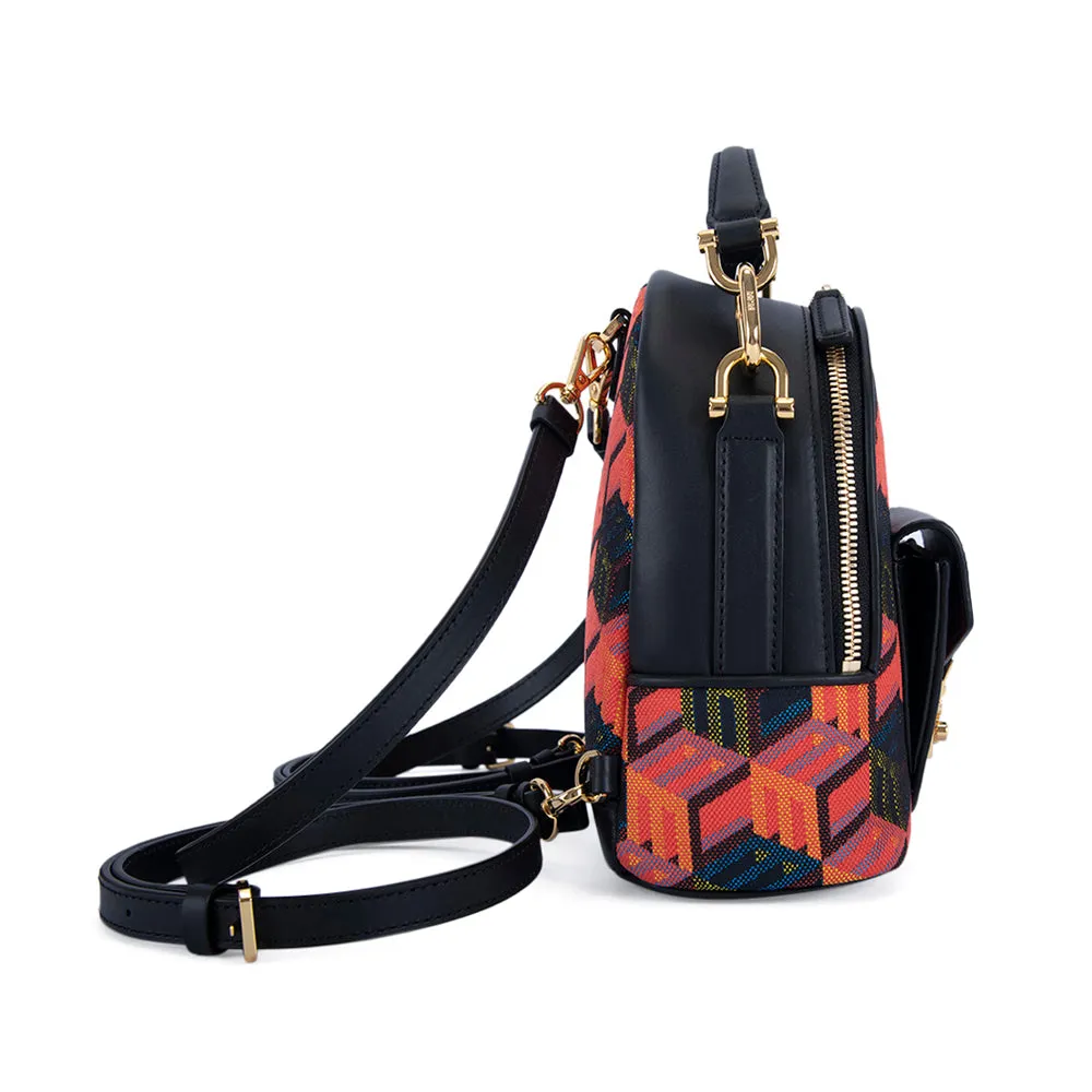 MCM Cubic Logo Jacquard Backpack Bag Multi  X-Mini