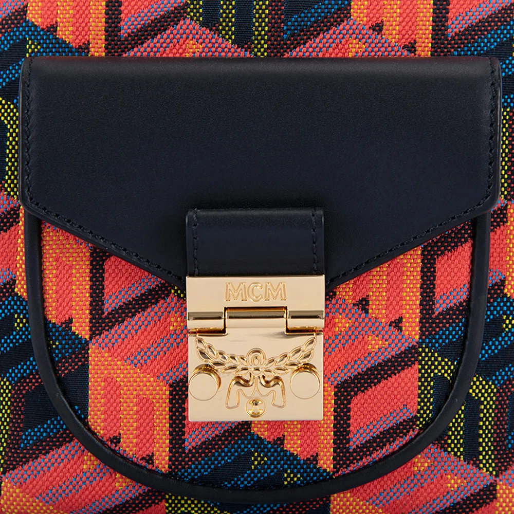 MCM Cubic Logo Jacquard Backpack Bag Multi  X-Mini