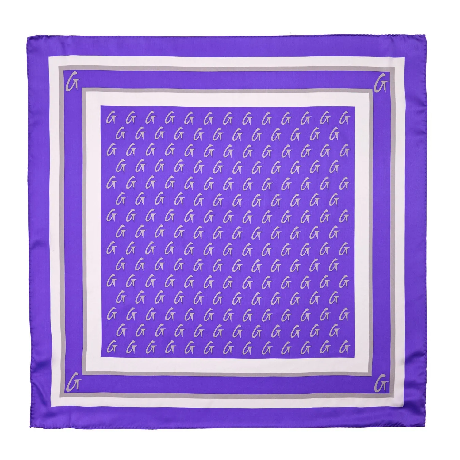 MEDIUM MONOGRAM SILK SCARF - PURPLE