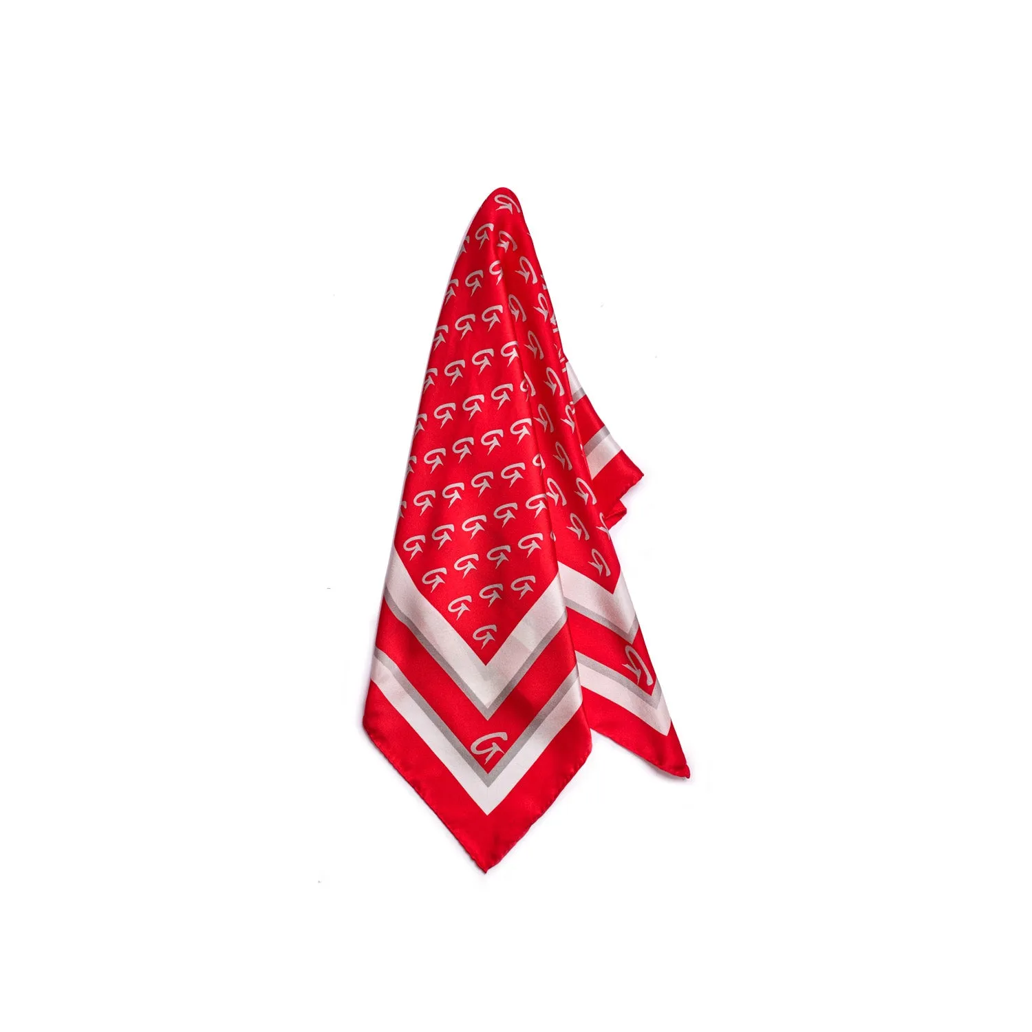 MEDIUM MONOGRAM SILK SCARF - RED