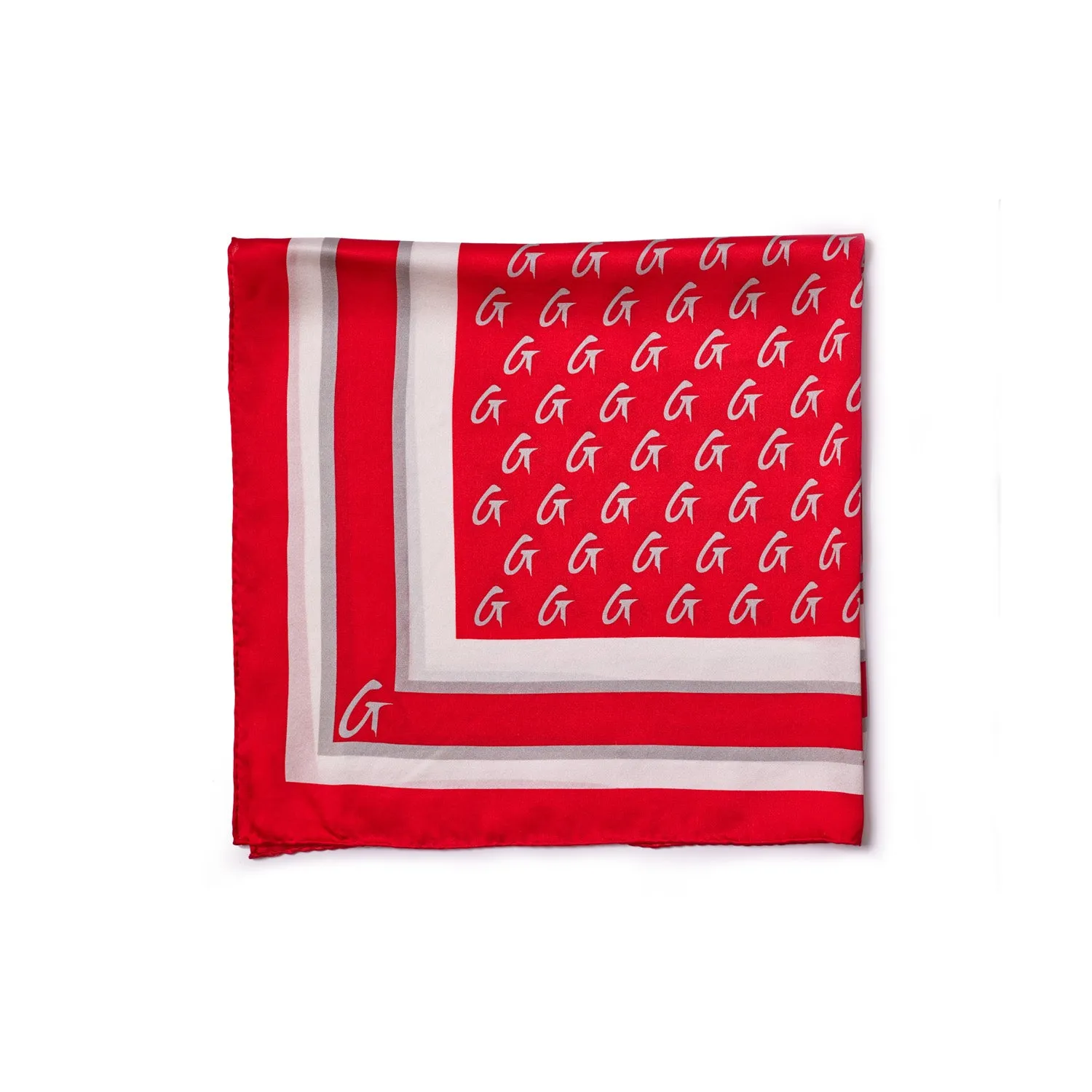 MEDIUM MONOGRAM SILK SCARF - RED