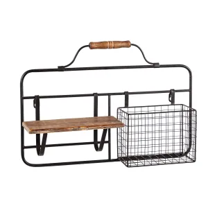 Metal and Wood Wall Organizer,8f00440