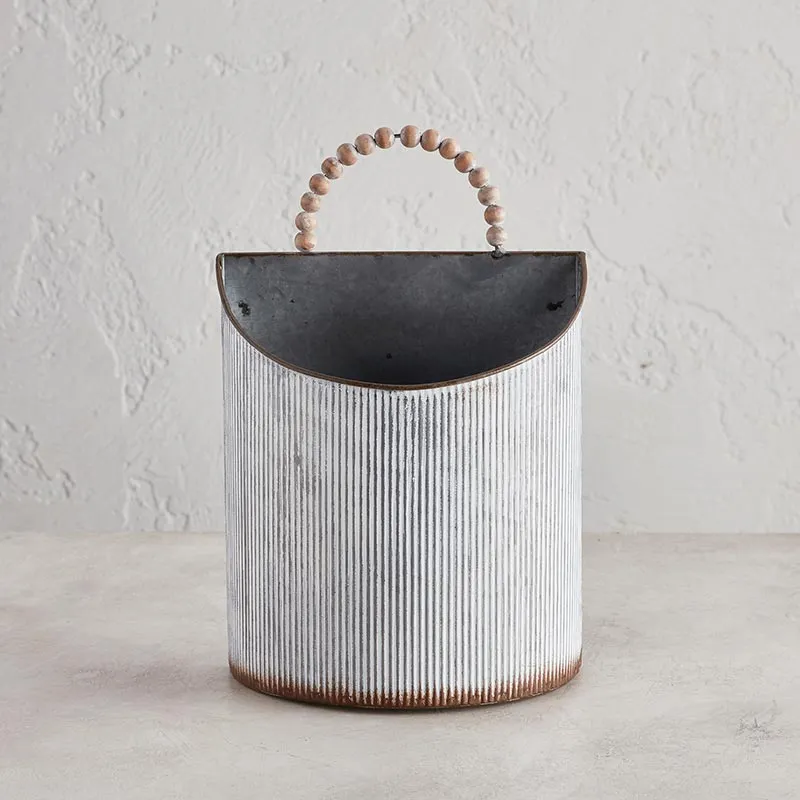 Metal Ribbed Wall Planter