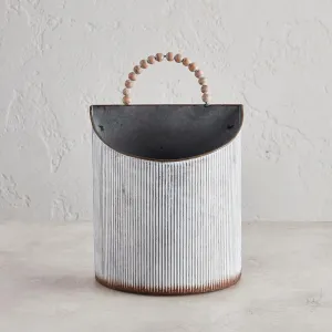 Metal Ribbed Wall Planter