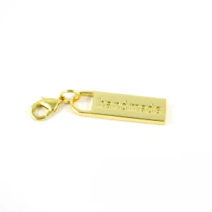 Metal Zipper Pull Handmade in Gold