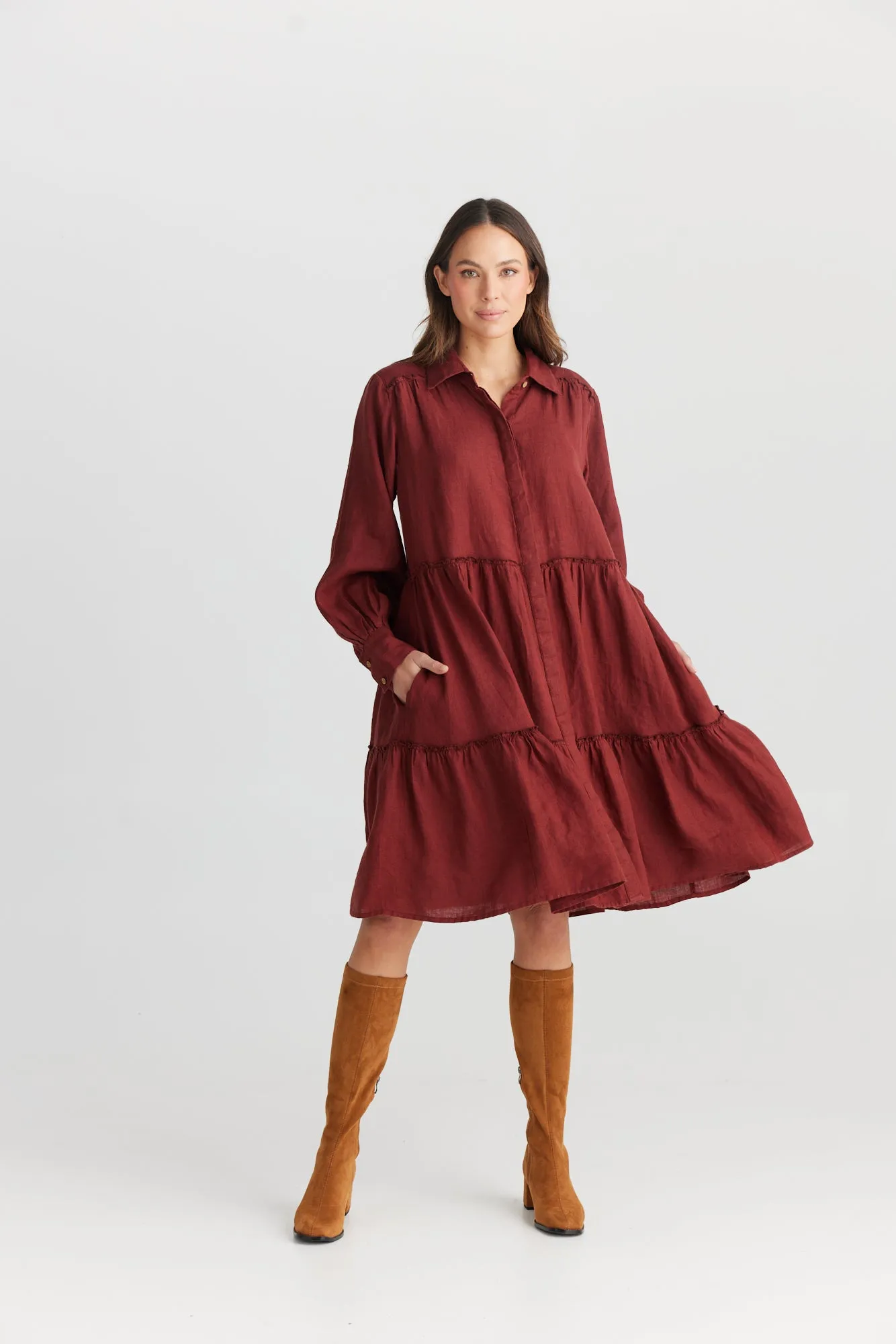 Mia Dress - Wine