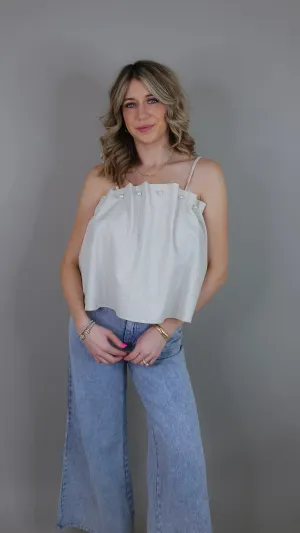 Mia Linen Pearl Top