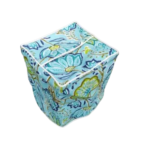 Miami Blue Floral Cotton Tissue Box Cover