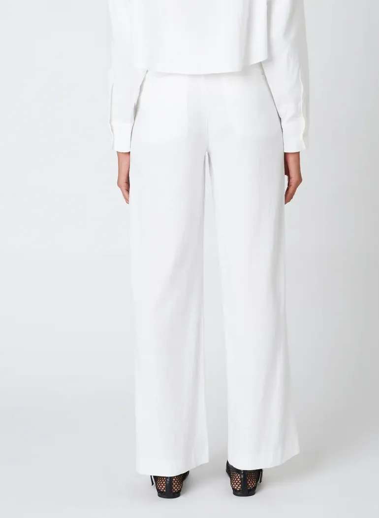 Mid Rise Linen Wide Leg Pants