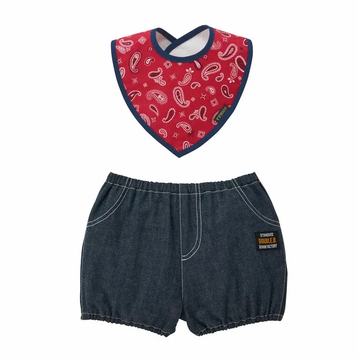 MIKIHOUSE DOUBLE_B HOOD&BIB&BLOOMER SET