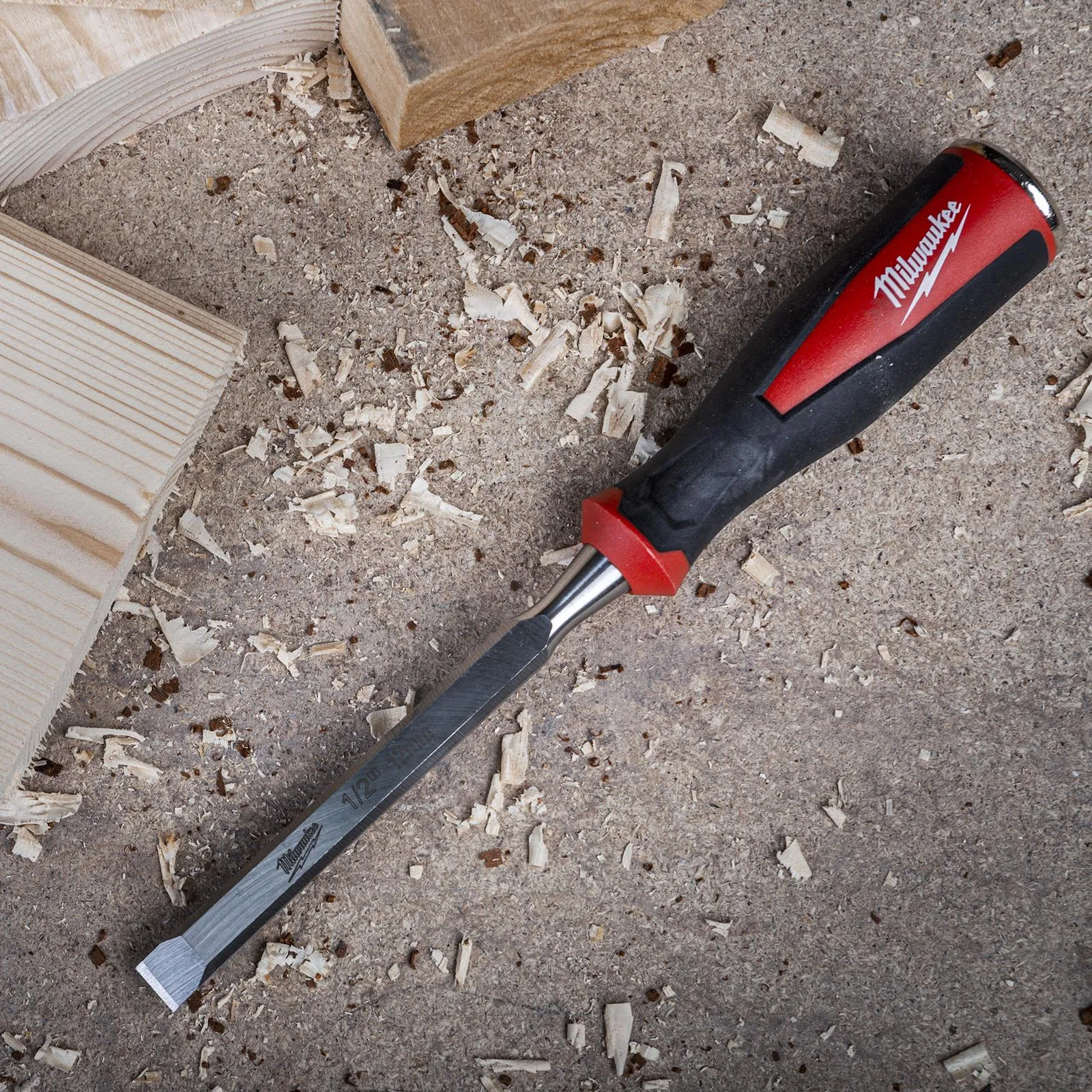 Milwaukee Beveled Edge Wood Chisel 12mm 1/2" All Metal Core with Striking Cap