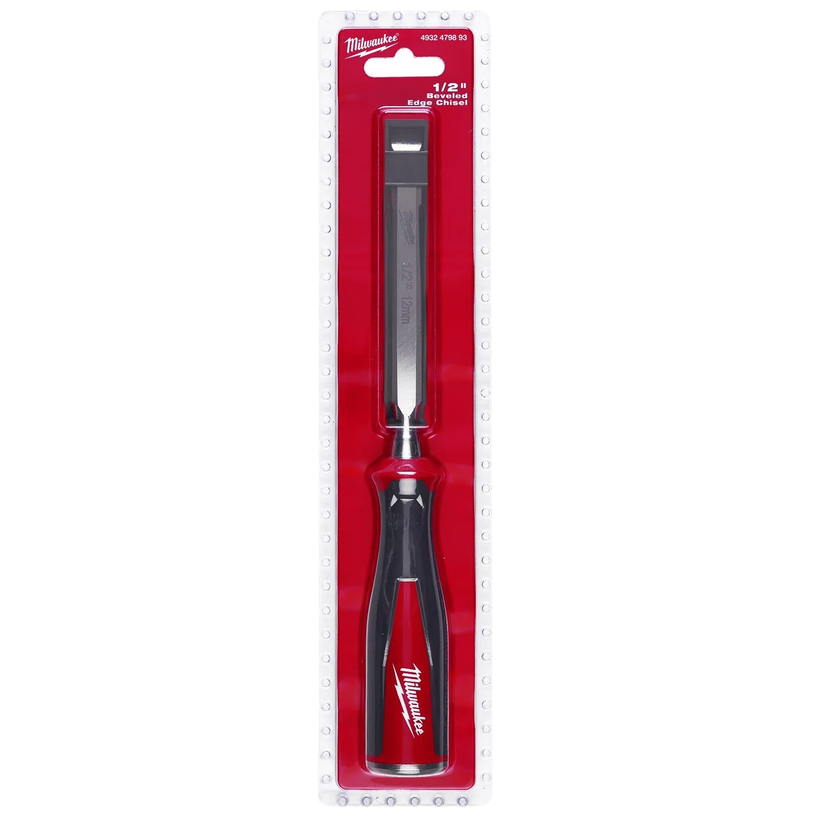 Milwaukee Beveled Edge Wood Chisel 12mm 1/2" All Metal Core with Striking Cap