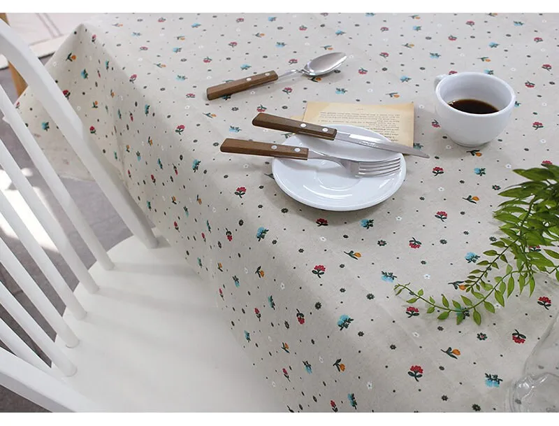 Mini Flower Matte Laminated Linen Waterproof Fabric (L517) - Wide Width - Quality Korean Fabric by the yard / 54442