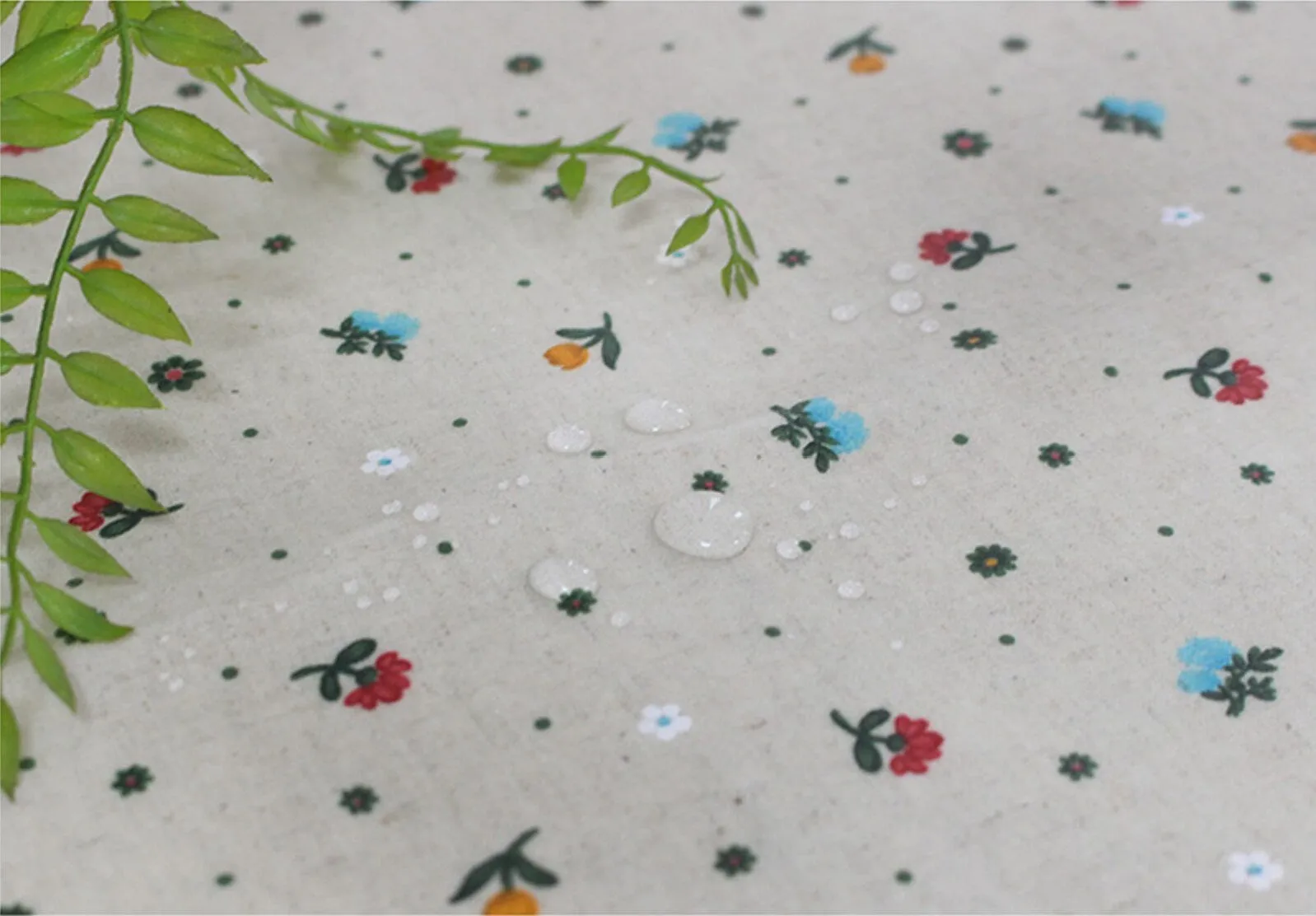 Mini Flower Matte Laminated Linen Waterproof Fabric (L517) - Wide Width - Quality Korean Fabric by the yard / 54442
