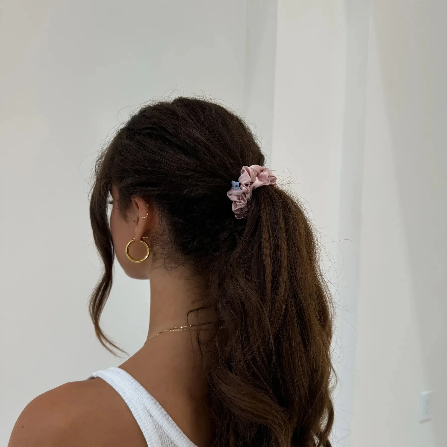 Mini Organic Silk Scrunchie PINK