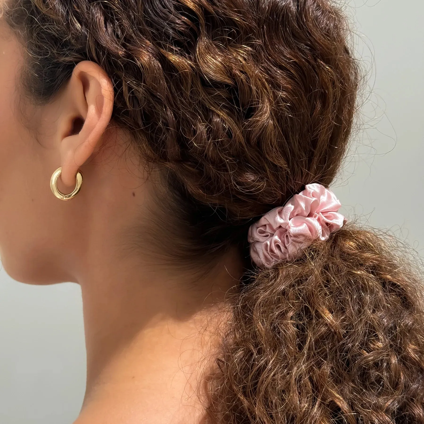 Mini Organic Silk Scrunchie PINK