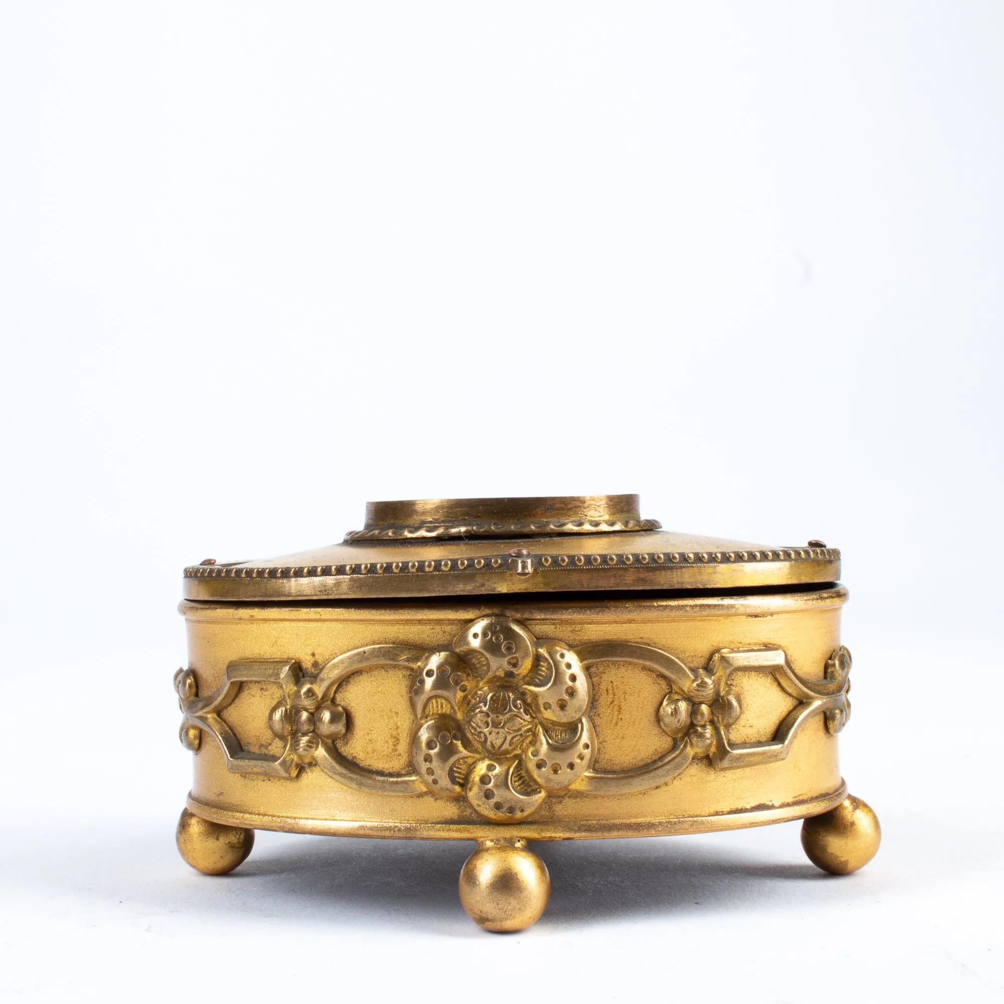 Miniature Brass & Inlaid Onyx Keepsake Box found in Italy