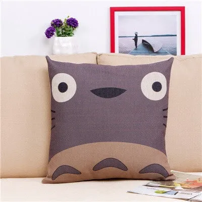 Miyazaki Totoro Cotton linen Pillow Case For office/bedroom/chair seat cushion 18x18 inches Decorative