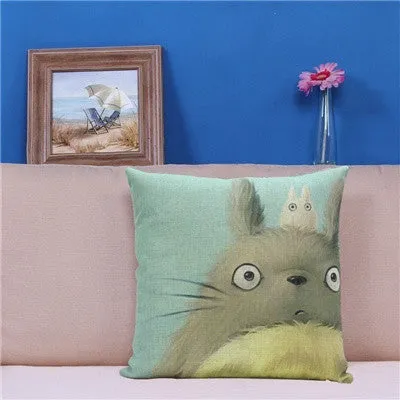 Miyazaki Totoro Cotton linen Pillow Case For office/bedroom/chair seat cushion 18x18 inches Decorative
