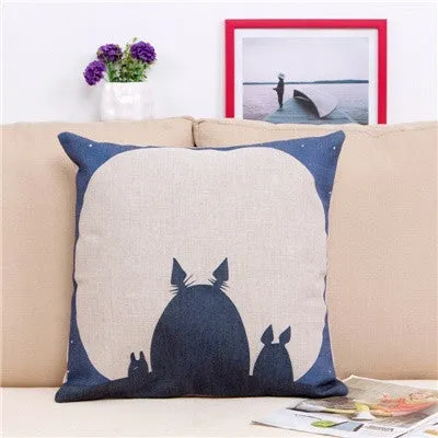 Miyazaki Totoro Cotton linen Pillow Case For office/bedroom/chair seat cushion 18x18 inches Decorative