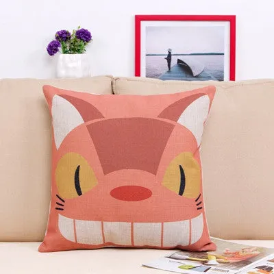 Miyazaki Totoro Cotton linen Pillow Case For office/bedroom/chair seat cushion 18x18 inches Decorative