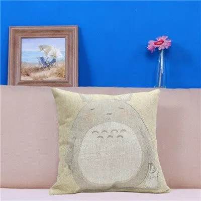 Miyazaki Totoro Cotton linen Pillow Case For office/bedroom/chair seat cushion 18x18 inches Decorative