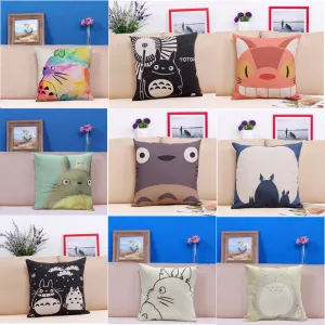 Miyazaki Totoro Cotton linen Pillow Case For office/bedroom/chair seat cushion 18x18 inches Decorative
