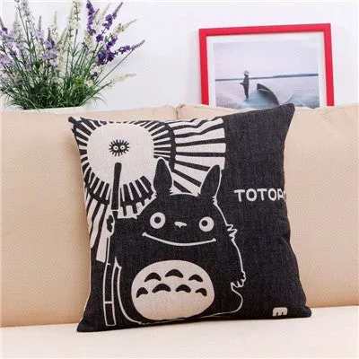 Miyazaki Totoro Cotton linen Pillow Case For office/bedroom/chair seat cushion 18x18 inches Decorative