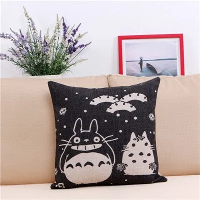 Miyazaki Totoro Cotton linen Pillow Case For office/bedroom/chair seat cushion 18x18 inches Decorative