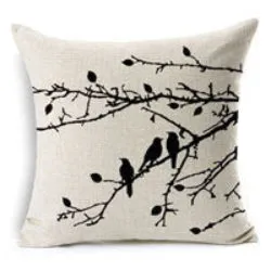 Modern Simple Plant Decorative Pillow Case Chair Waist Square 45x45cm Cotton Linen Pillow Cover Home Textile Living