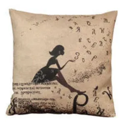 Modern Simple Plant Decorative Pillow Case Chair Waist Square 45x45cm Cotton Linen Pillow Cover Home Textile Living