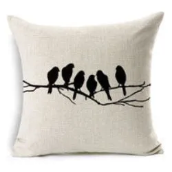 Modern Simple Plant Decorative Pillow Case Chair Waist Square 45x45cm Cotton Linen Pillow Cover Home Textile Living
