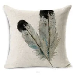 Modern Simple Plant Decorative Pillow Case Chair Waist Square 45x45cm Cotton Linen Pillow Cover Home Textile Living