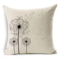 Modern Simple Plant Decorative Pillow Case Chair Waist Square 45x45cm Cotton Linen Pillow Cover Home Textile Living