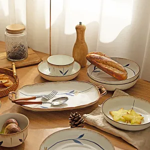 Modern SweetHome Lantingxu 13.5-Inch Dual-Handle Bamboo Fish Plate