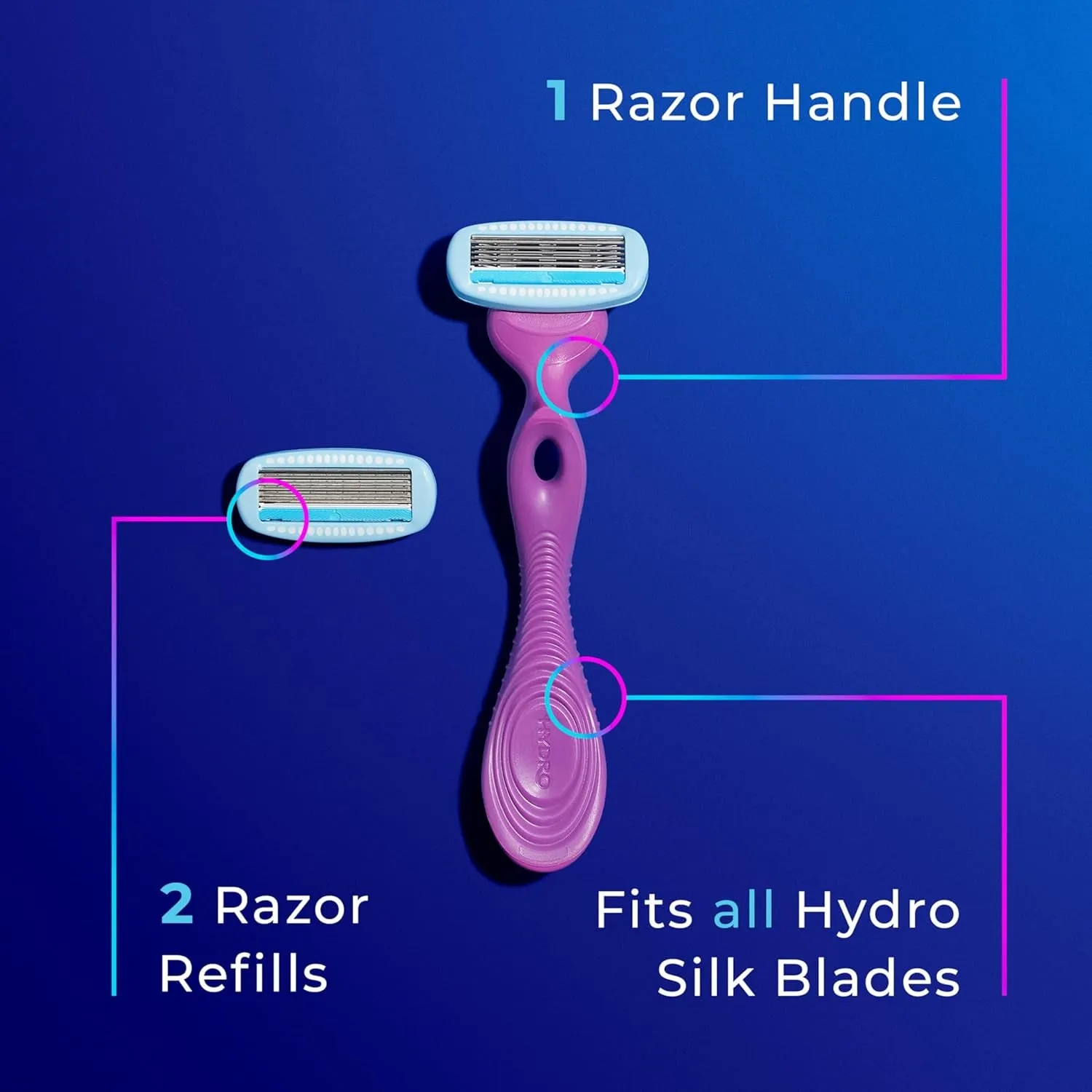 Moisture Women'S Razor | 5-Blade Razor for Women | Moisturizing Razor for Women | 1 Handle & 2 Razor Blade Refills