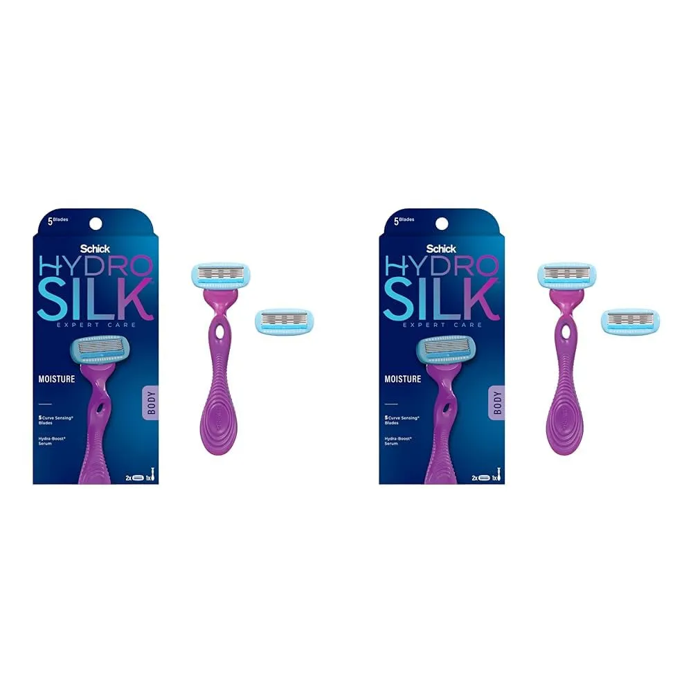 Moisture Women'S Razor | 5-Blade Razor for Women | Moisturizing Razor for Women | 1 Handle & 2 Razor Blade Refills