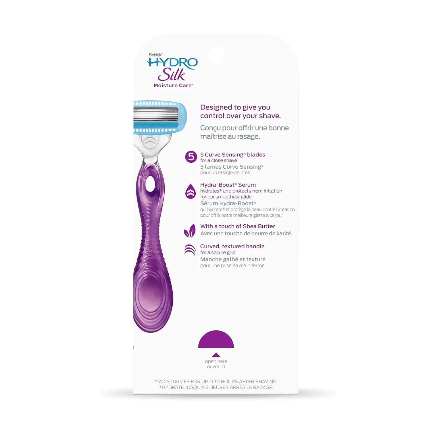 Moisture Women'S Razor | 5-Blade Razor for Women | Moisturizing Razor for Women | 1 Handle & 2 Razor Blade Refills