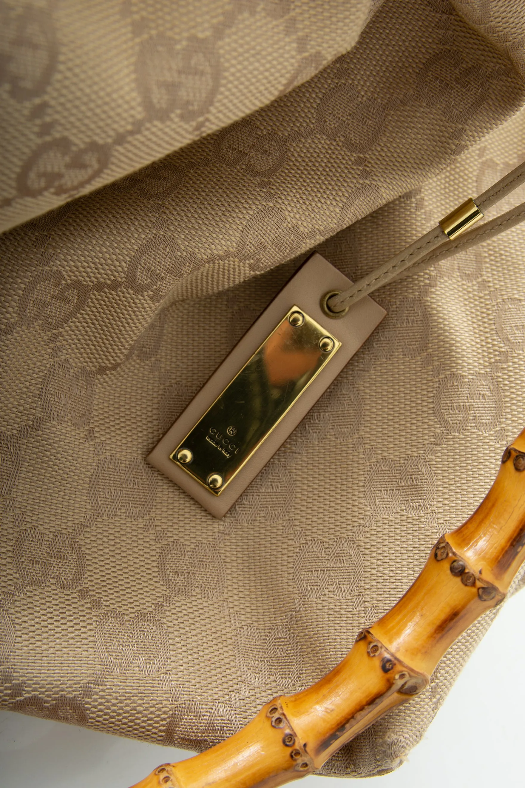 Monogram Bag with Bamboo Handle