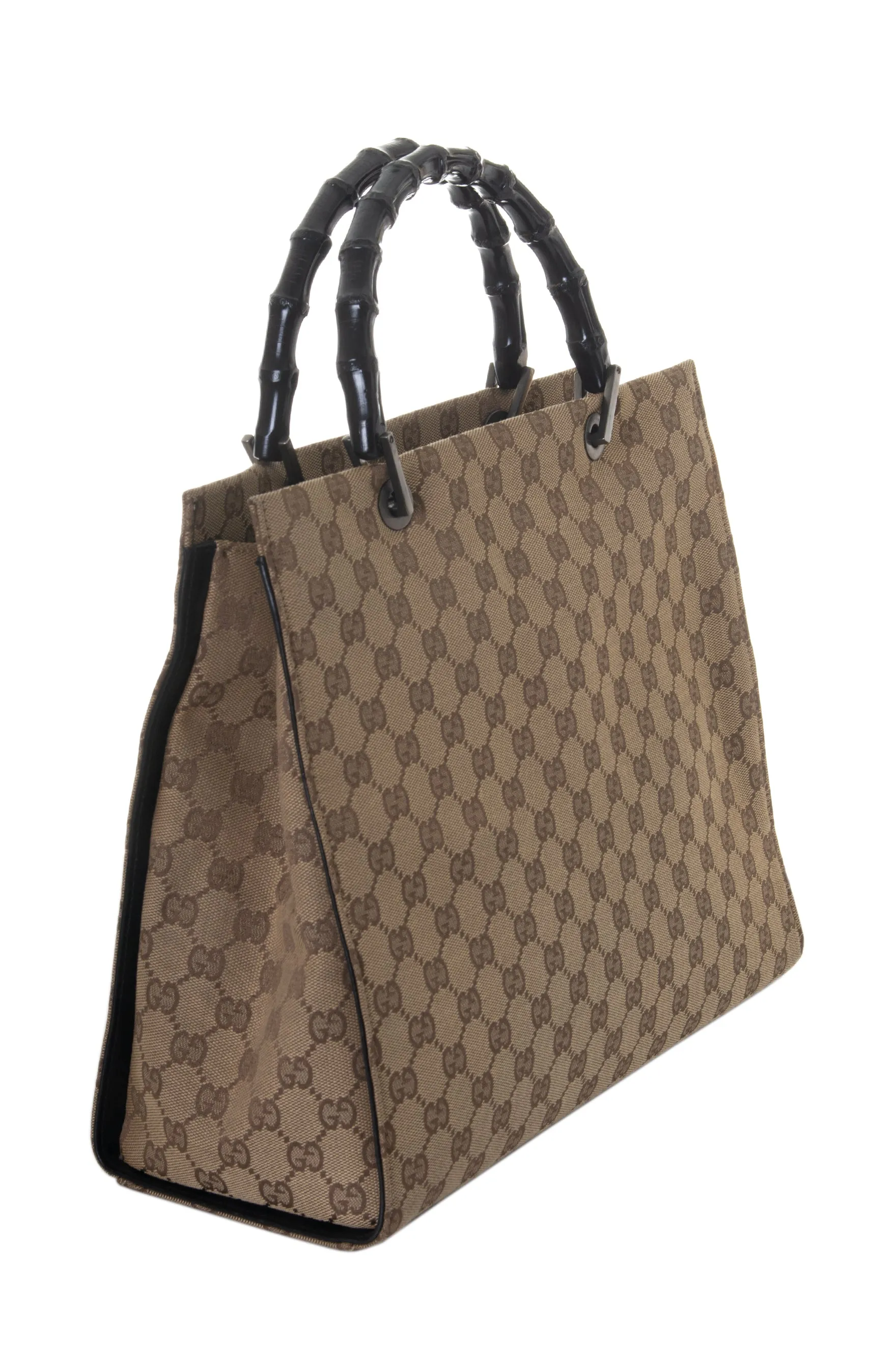 Monogram Bag with Bamboo Handle
