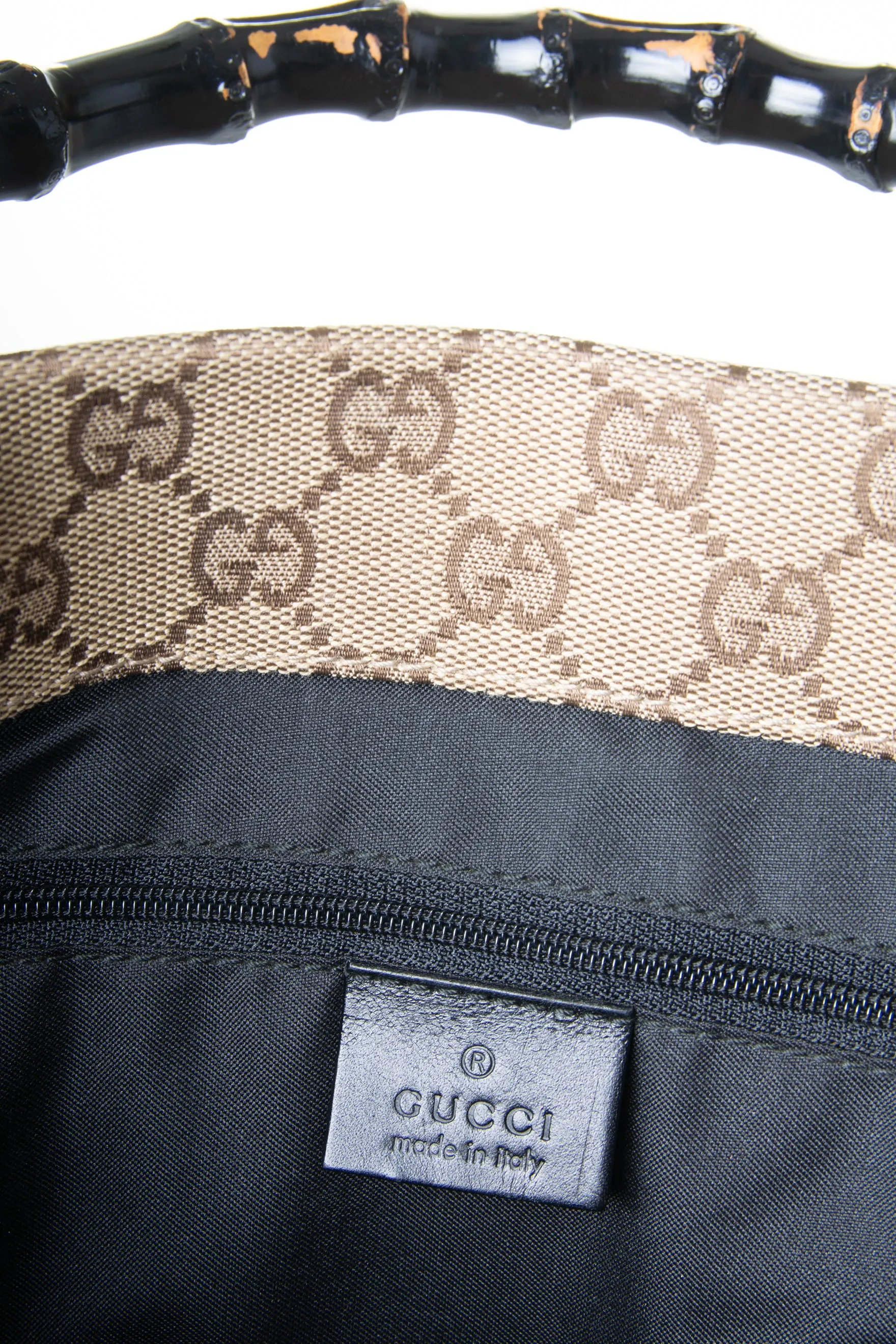 Monogram Bag with Bamboo Handle