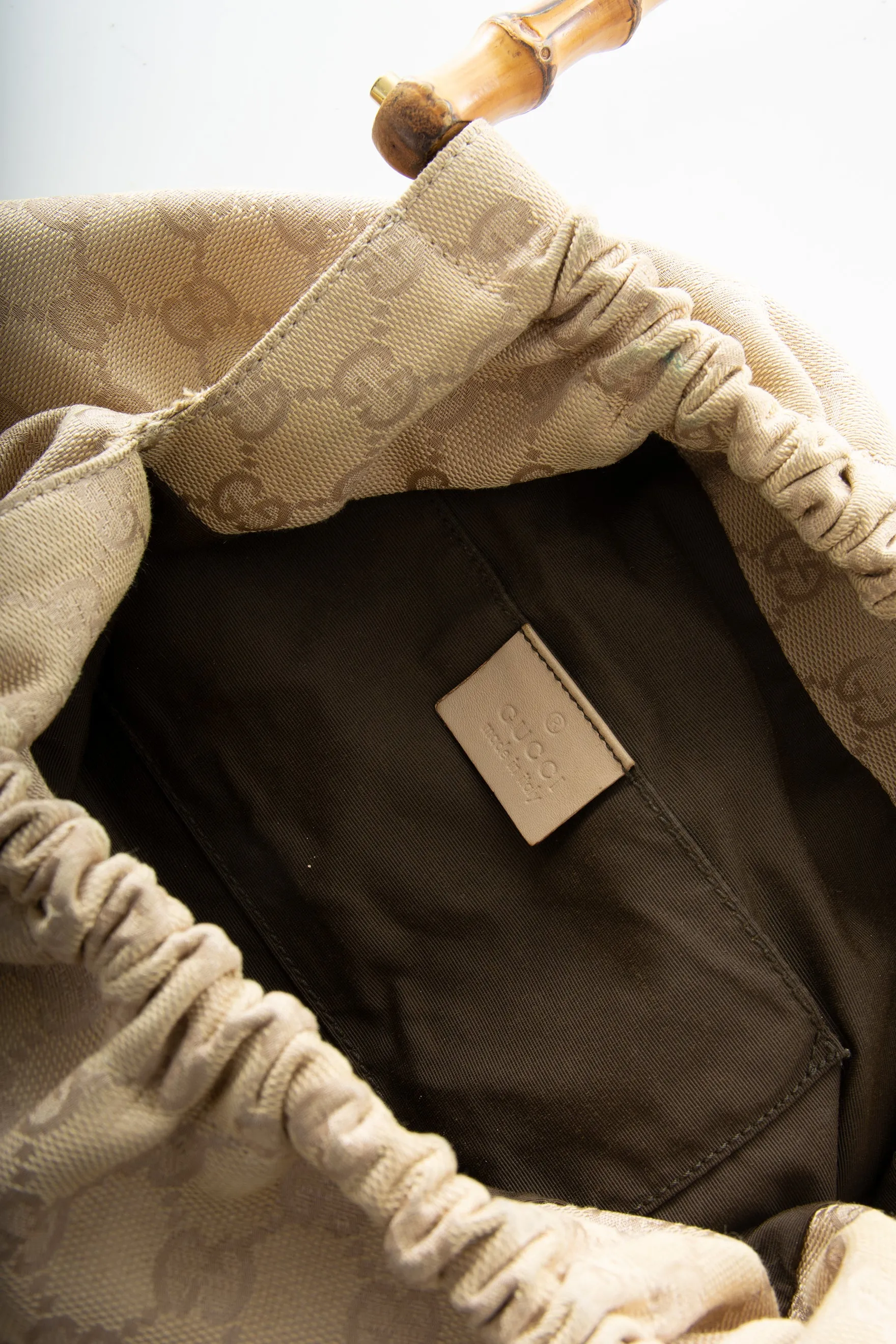 Monogram Bag with Bamboo Handle