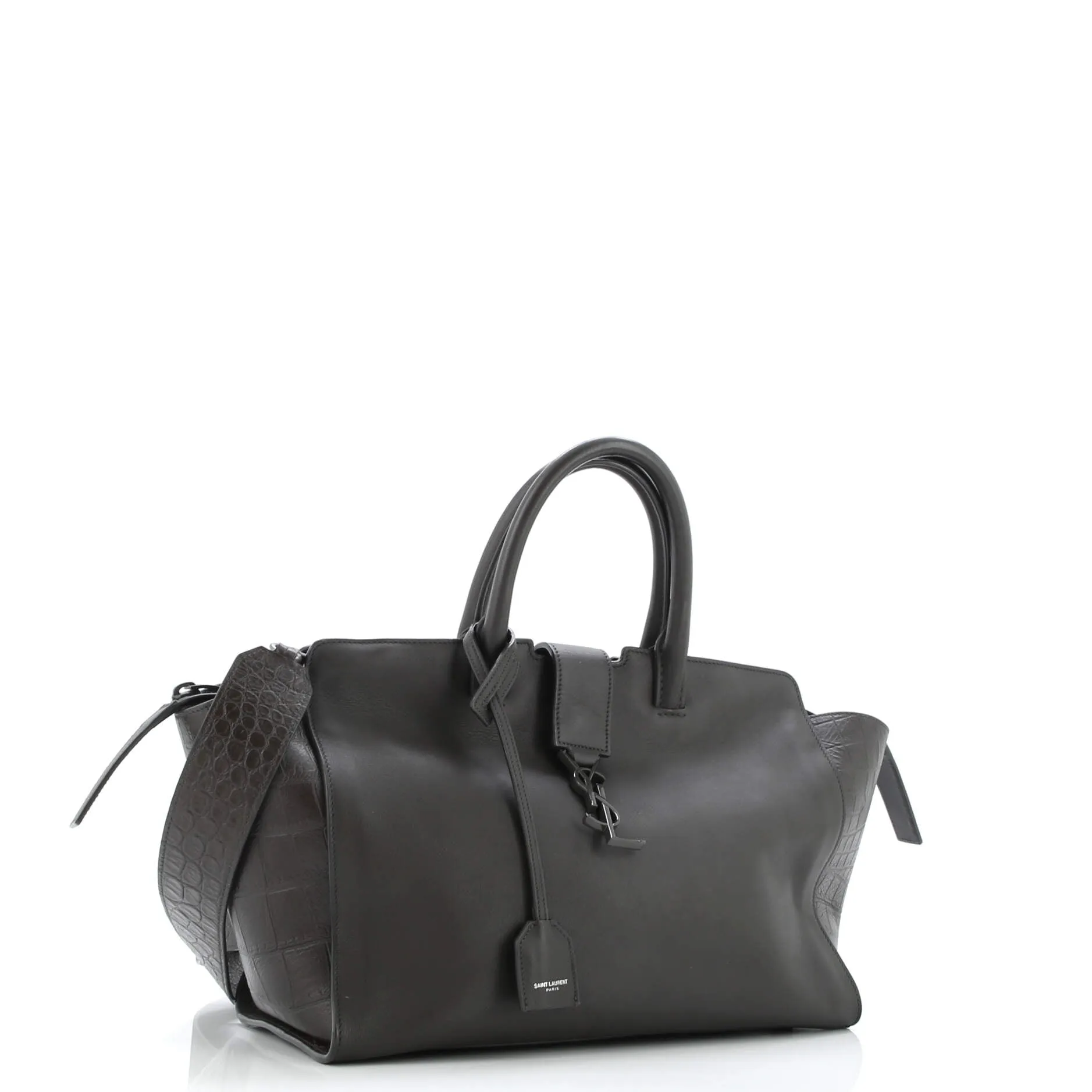 Monogram Cabas Downtown Leather with Crocodile Embossed Leather Small