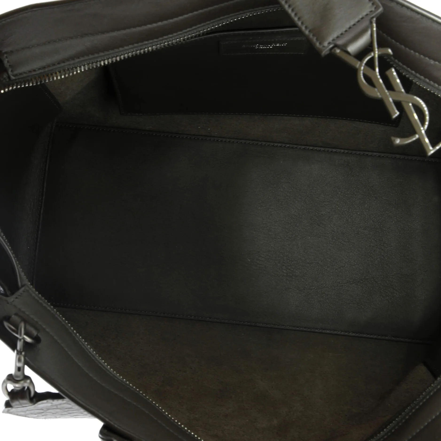 Monogram Cabas Downtown Leather with Crocodile Embossed Leather Small