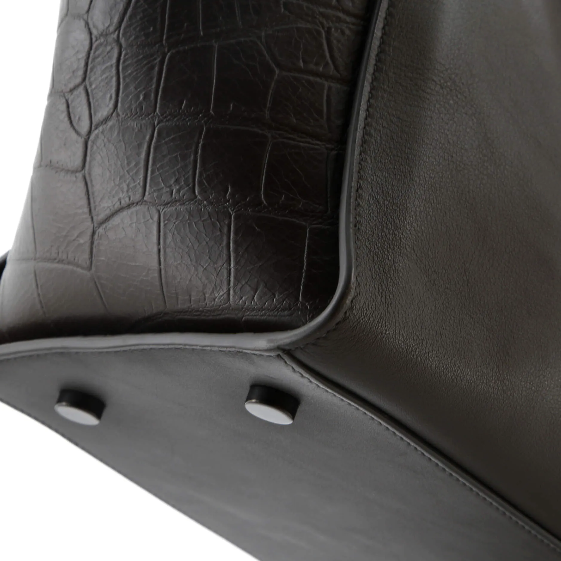 Monogram Cabas Downtown Leather with Crocodile Embossed Leather Small