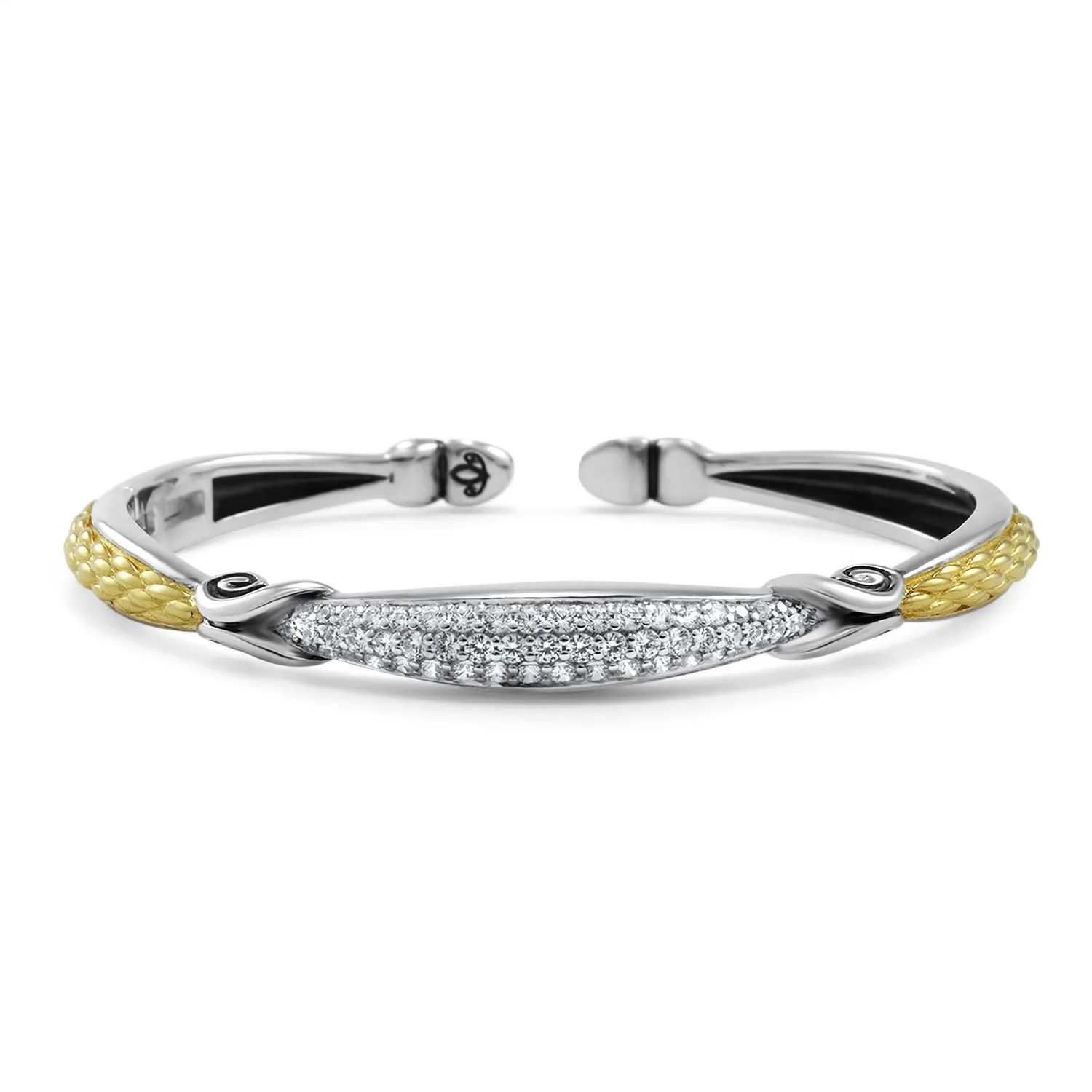 Mosaic Pavé Cuff 6.5mm - Two Tone   CZ Blanc