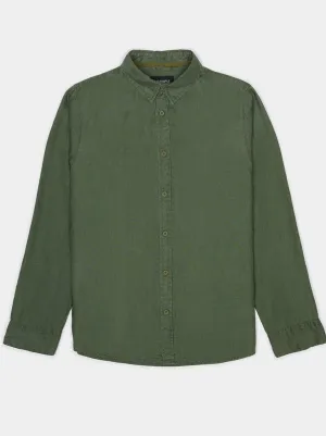 Mr Simple - Linen LS Shirt - Fatigue